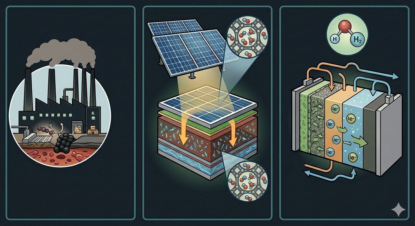 Energy materials: the chemistry bottleneck behind batteries, solar cells, and fuel cells